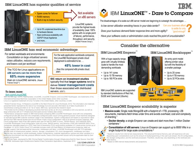Linux one vs x86 