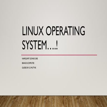 LINUX OPERATING SYSTEM SG.pptx advjhdhdj | PPT
