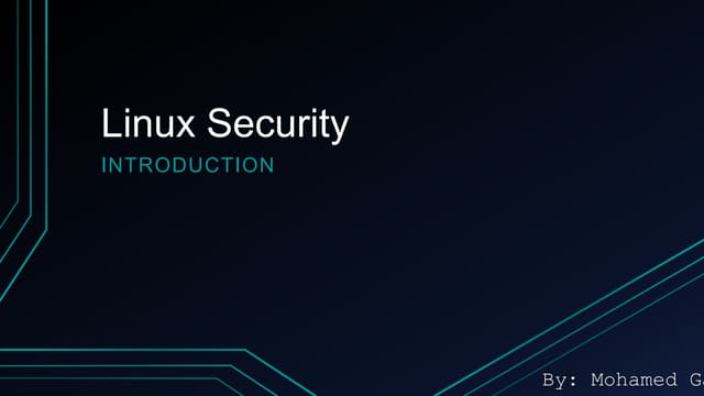 Linux security introduction 