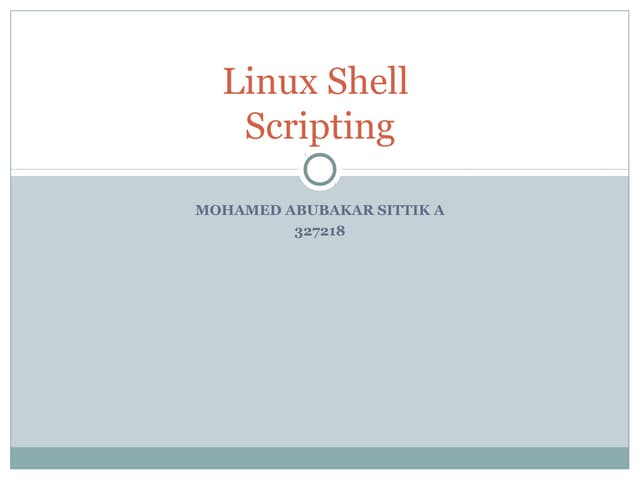 Linux shell scripting