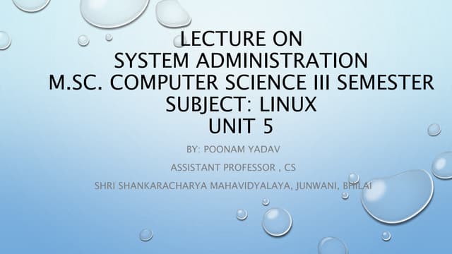 Linux system administration