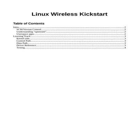 Linux wireless kickstarter Guide