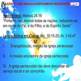 Lição 11   uma igreja autenticament...