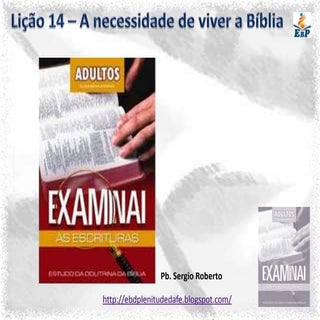 Lição 14   a necessidade de viver a...