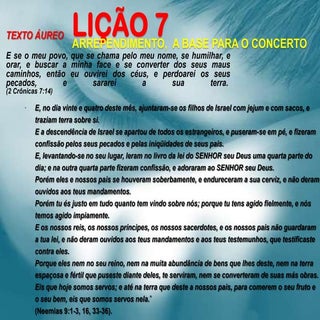 Lição 7 - Arrependimento, a base pa...