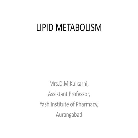 Lipid metabolism