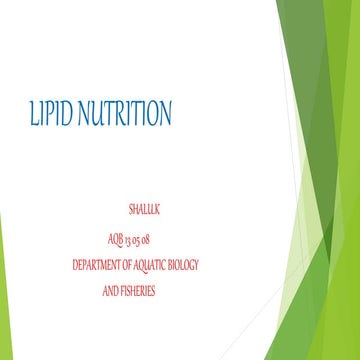 Lipid nutrition