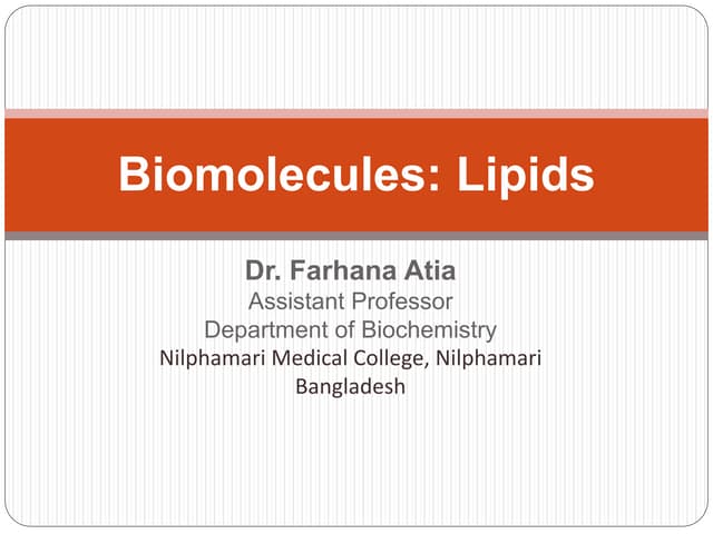 Lipids of physiologic significance