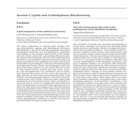 Lipids and carbohydrates biochemistry