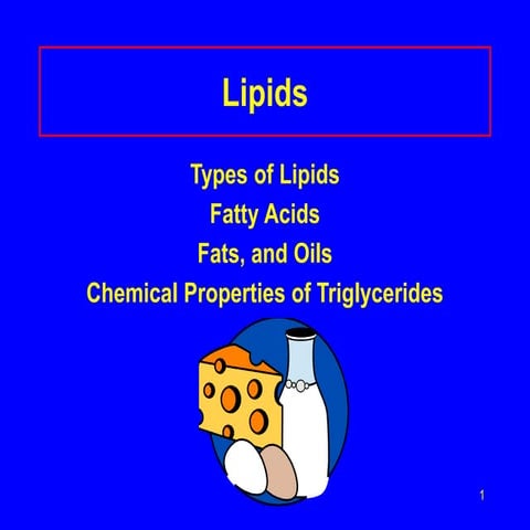 Lipids can be taught