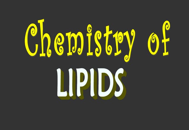Lipids chemistry reference