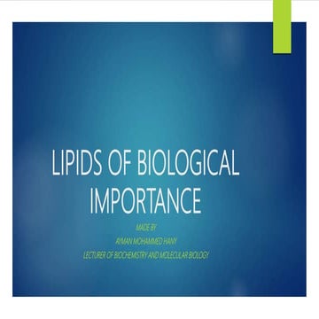 Lipids of biological importance 2019
