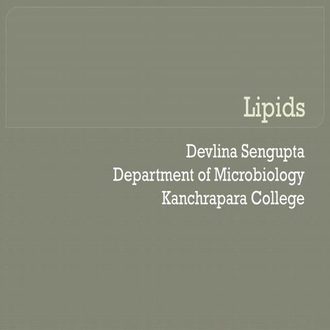 Lipids classification & their detailed identification