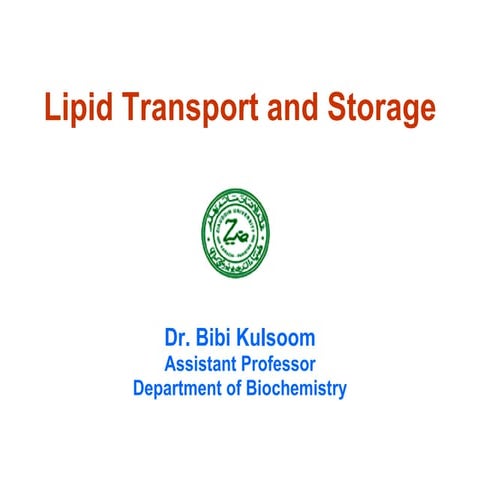 Lipid Transport And Storage | PPT