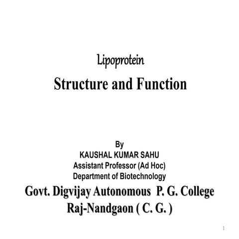 Lipopprotein by kk sahu