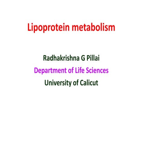 Lipoprotein metabolism