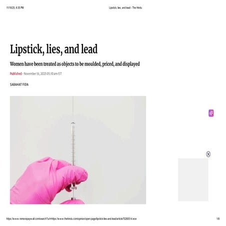 Lipsticks,lies and leads from the hindu newspaper premium article