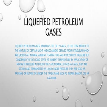 Liqufied petroleum gases | PPTX