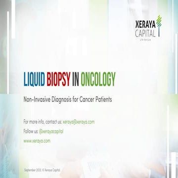 Liquid Biopsy in Oncology�: Non-Invasive Diagnosis for Cancer Patients