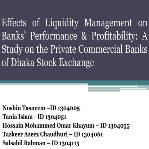 Liquidity management 
