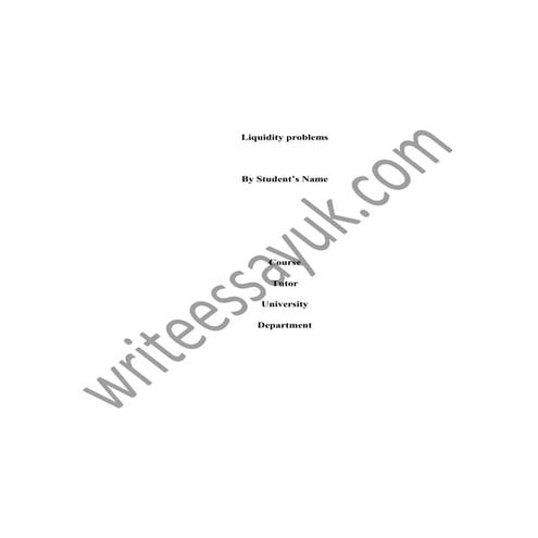 Liquidity problems affecting money market