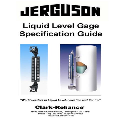 Liquid level specification