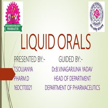 Liquid orals for pharm.D