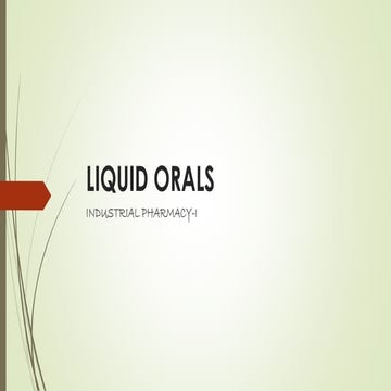 LIQUID ORALS INDUSTRIAL PHARMACY