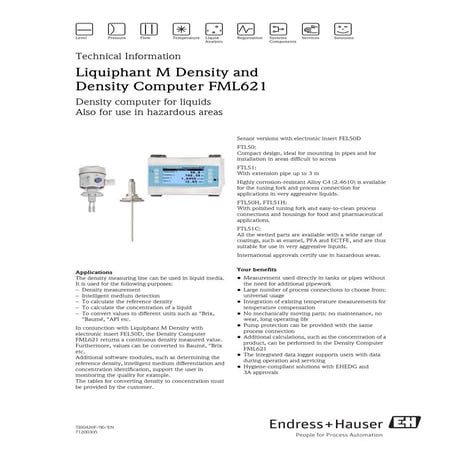 Liquiphant M Density and Density Computer FML621