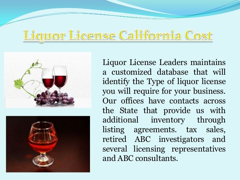 Liquor license california cost