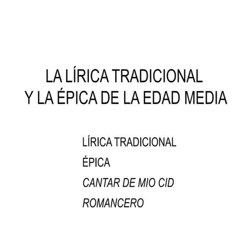 Lirica y epica medievales