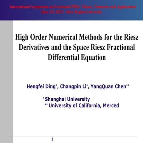 high order numerical methodes for the Riesz derivatives