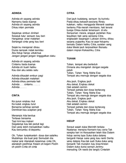 Lirik lagu 2 bimbo