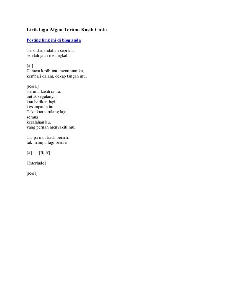 Lirik Lagu Terima Kasih Atas Segalanya / Handbook Lagu Sekolah Minggu