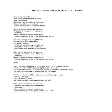 Lirik Lagu Avenged Sevenfold DOCX