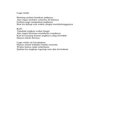 Lirik lagu rindu | DOCX