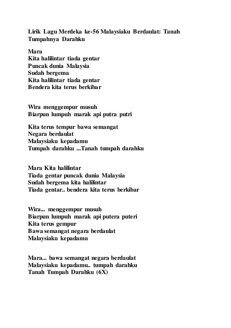 Lirik Lagu Malaysia Bersih - yeerapo