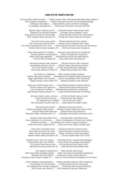 Syiir Tanpo Waton Lirik - Cari Pembahasannya
