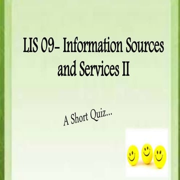Lis 09  Information sources and services II: Quiz