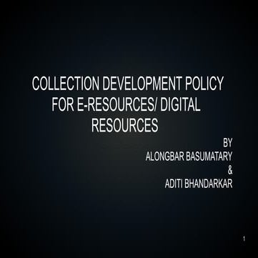 collection development policy for e-resources