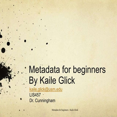 LIS457 - metadata for beginners - kaile glick