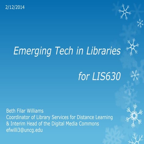 Emerging Tech in Libraries