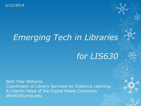 Emerging Tech in Libraries