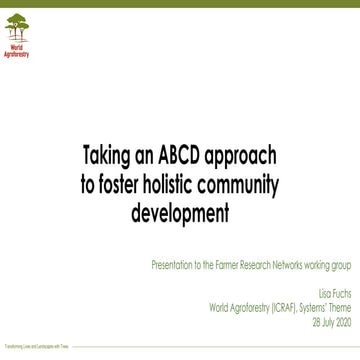 Taking an ABCD approach to foster holistic community development