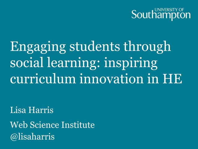 Engaging students through social learning