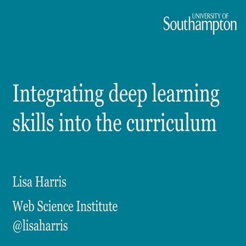 Integrating deep learning skills into the curriculum