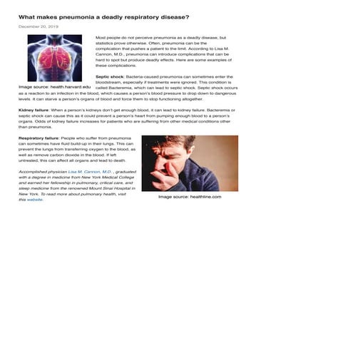 What makes pneumonia a deadly respiratory disease?