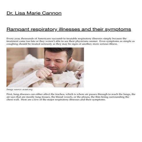Rampant respiratory illnesses and their symptoms