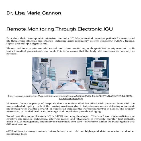 Remote Monitoring Through Electronic ICU