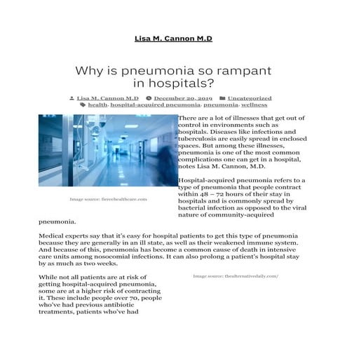 Why is pneumonia so rampant in hospitals?
